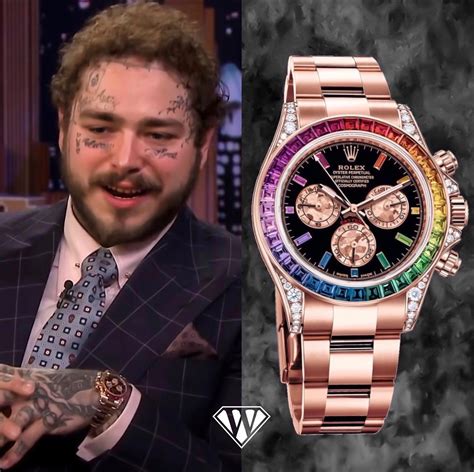 post malone rainbow rolex